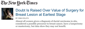 New York Times JAMA DCIS breast cancer